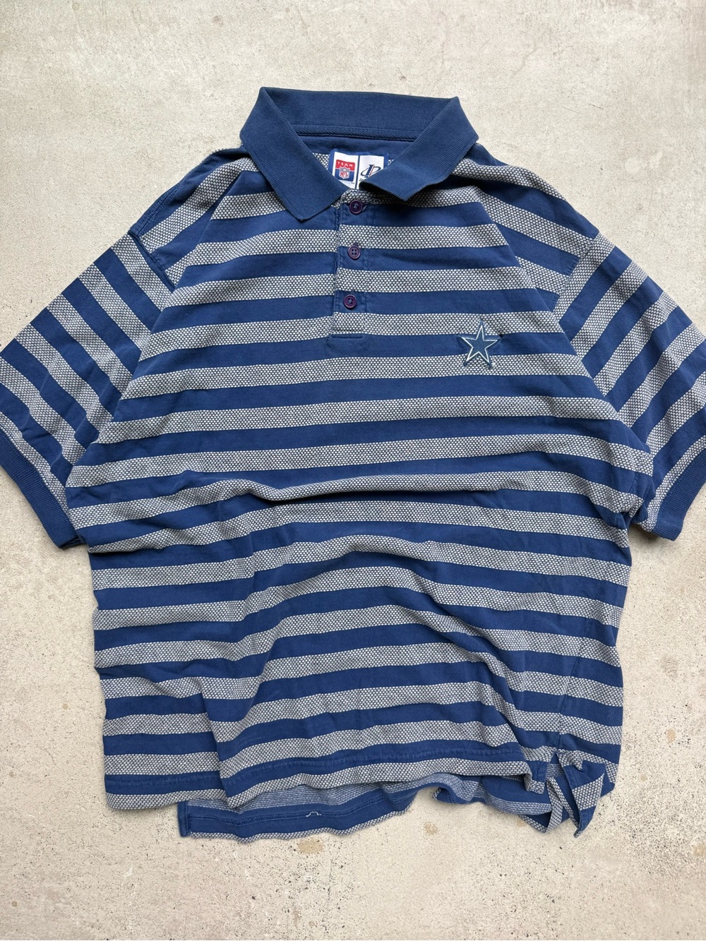 90s Dallas Cowboys Vintage NFL Striped Men’s Football Polo L 23x29
